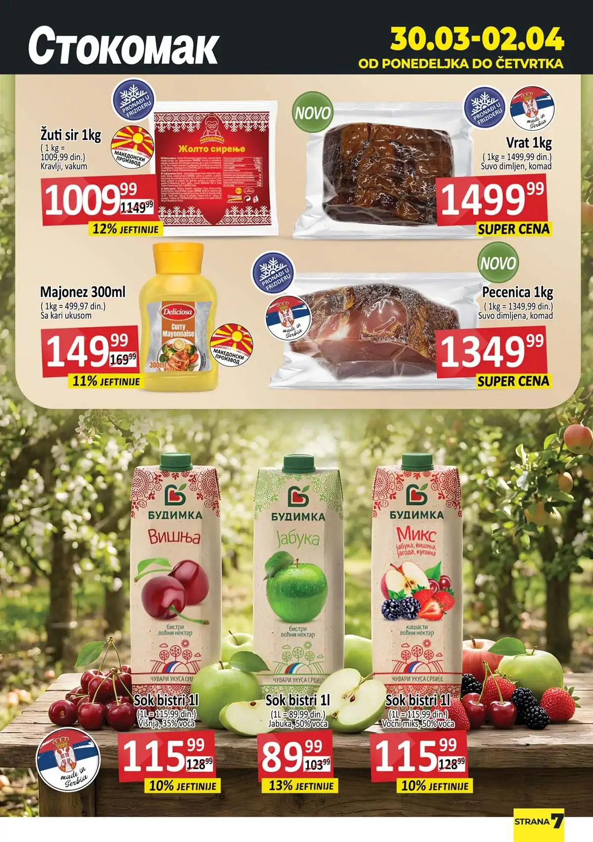 Stokomak zamrznuta hrana akcija – 02. aprila 2026 Stokomak katalog zamrznuti proizvodi – povrće, meso i gotova jela na sniženju