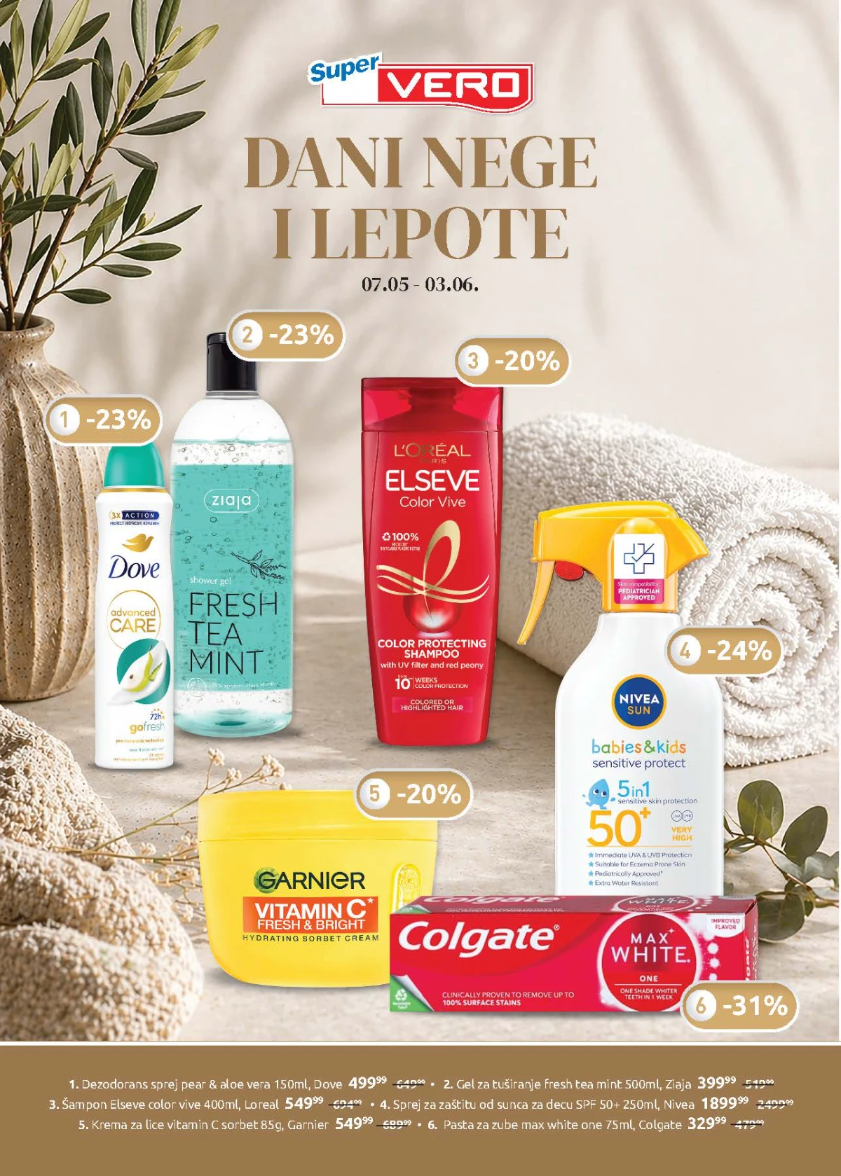 Super Vero katalog nege i lepote maj i jun 2026 – kozmetika, šamponi, dezodoransi i parfemi na sniženju