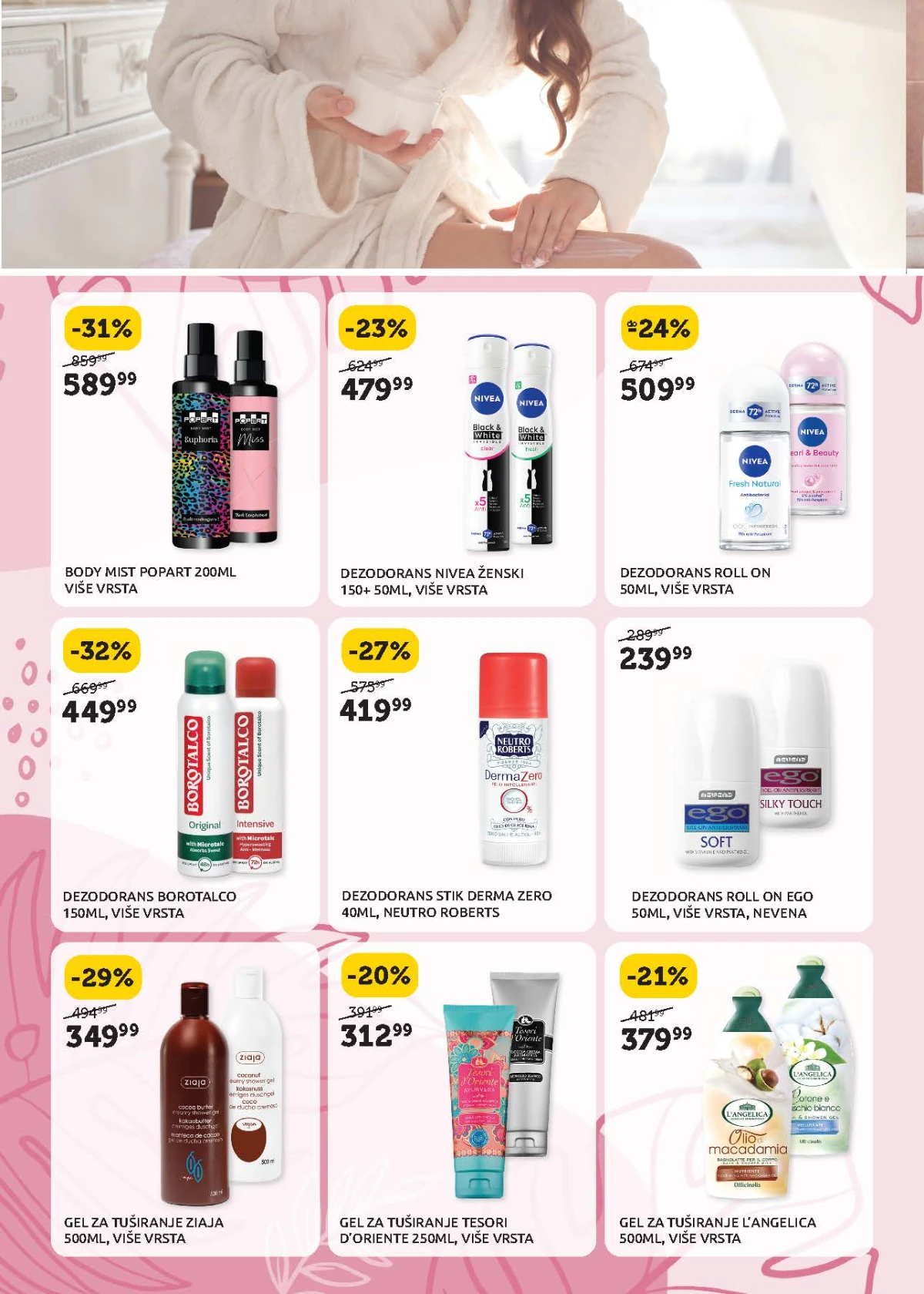 Super Vero ženska nega i dezodoransi – Nivea, Borotalco i Tesori