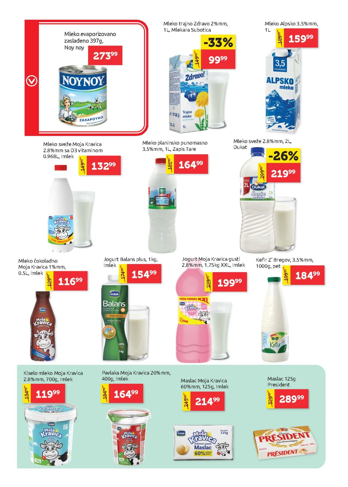 Super Vero mlečni proizvodi – mleko, jogurt, kefir i maslac po nižim cenama
