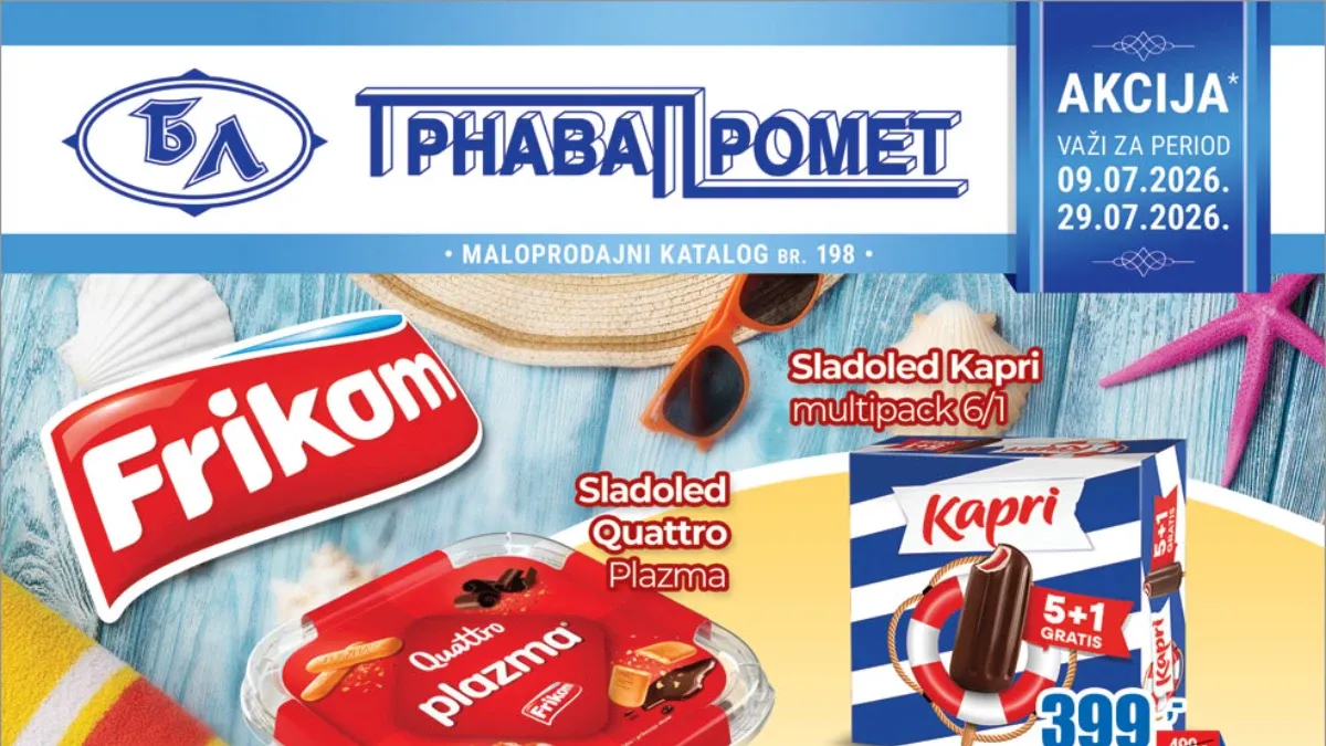 Trnava Promet katalog od 09. do 29.07.2026 – prehrana, sladoledi, mlečni proizvodi, delikatesi i zamrznuti program na akciji