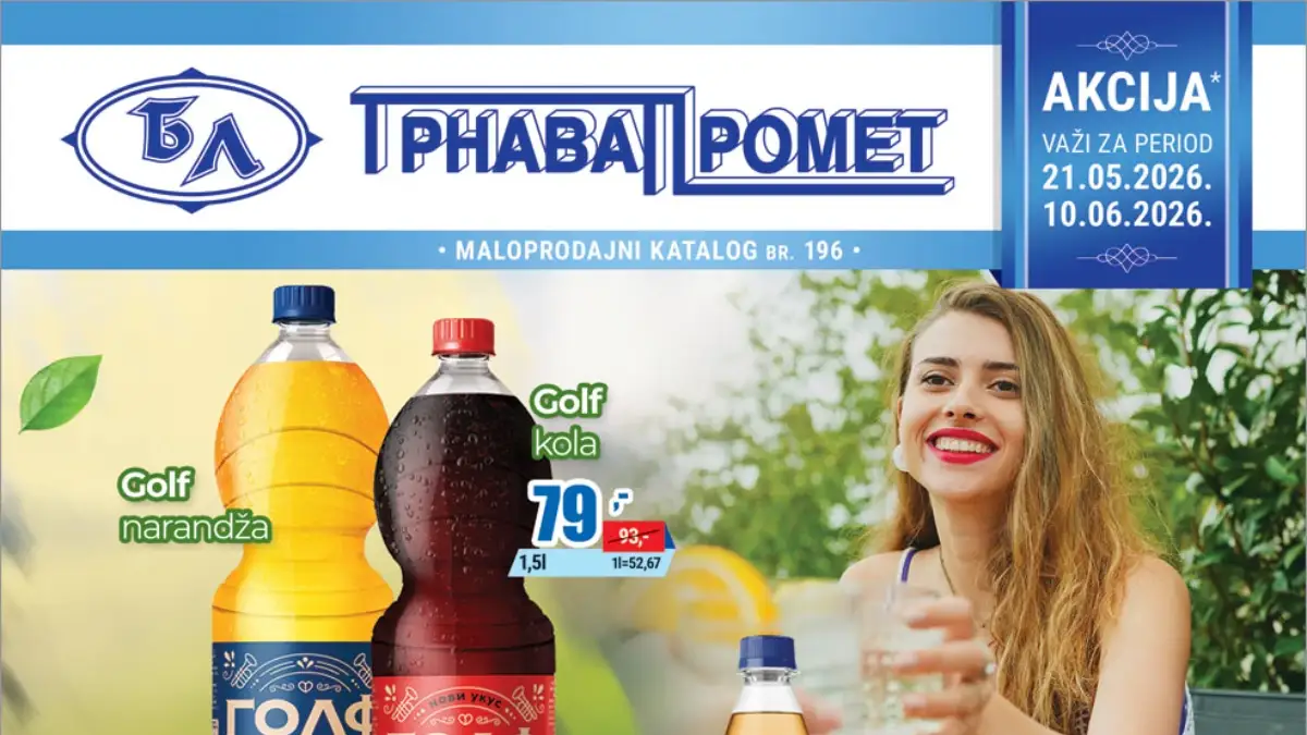 Trnava Promet katalog 21.05–10.06.2026 – meso, mlečni proizvodi i piće na akciji Trnava Promet akcija 21.05–10.06.2026 sniženja na suhomesnato, mlečne proizvode, sladolede i prehranu