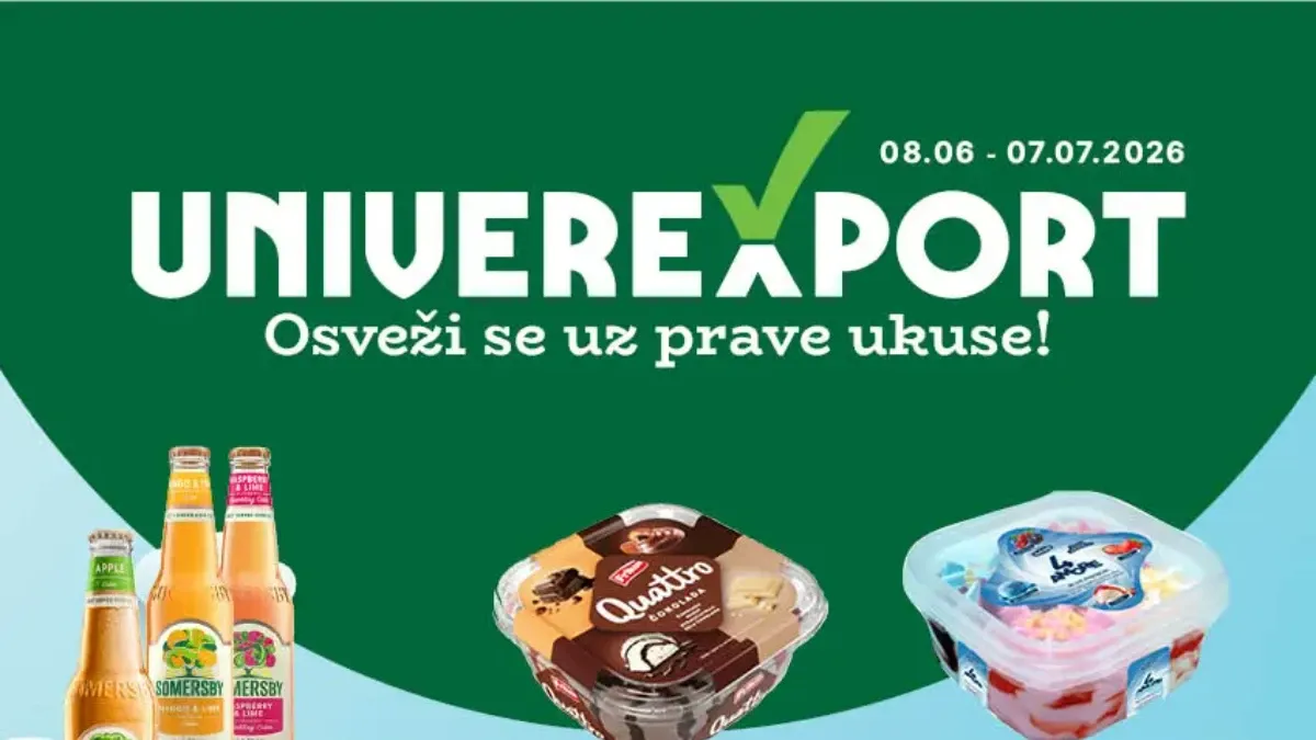 Univerexport akcija do 07.07.2026 – pića, sladoledi, grickalice i letnji proizvodi na sniženju