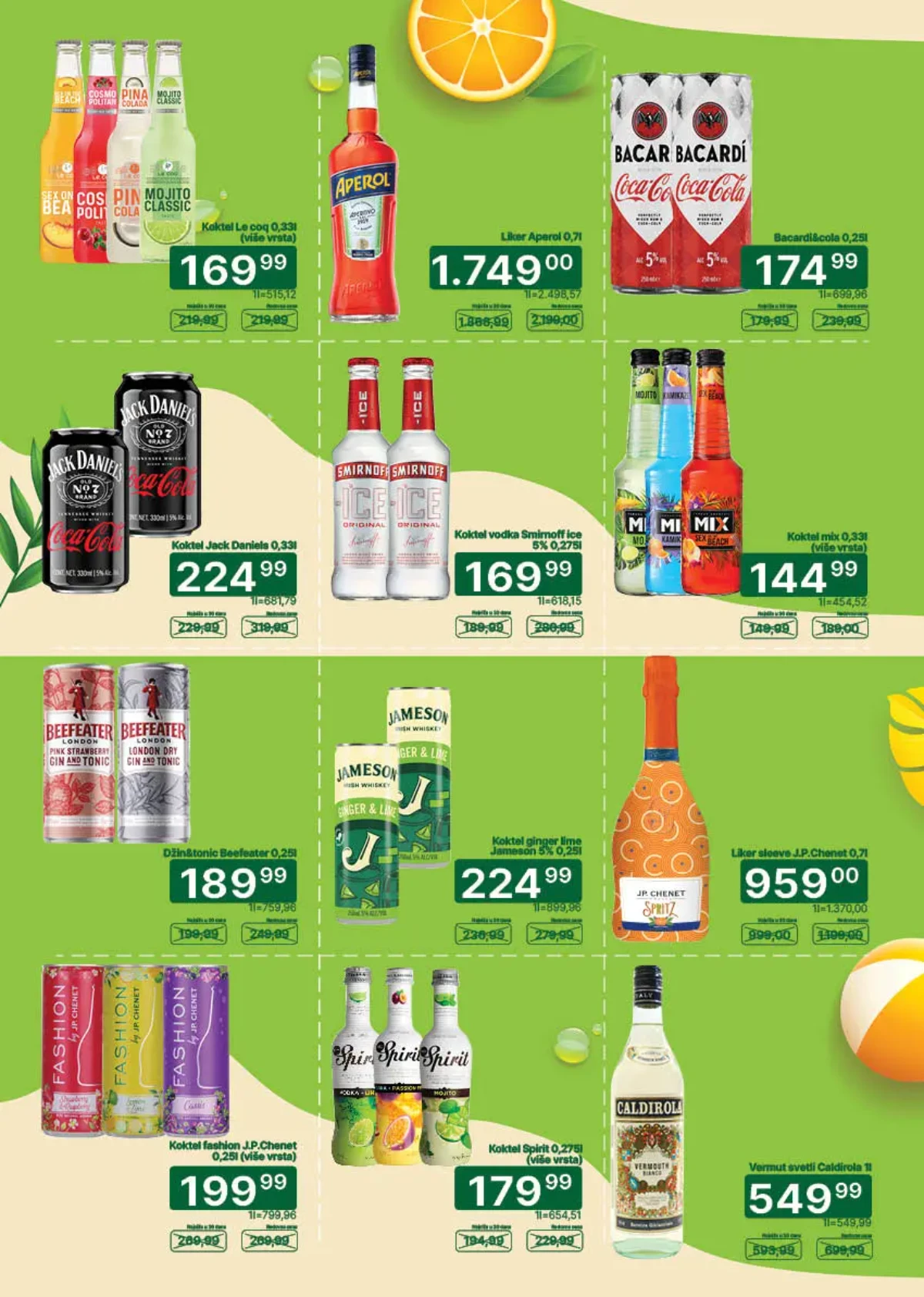Aperol, Smirnoff Ice, Bacardi i kokteli na akciji