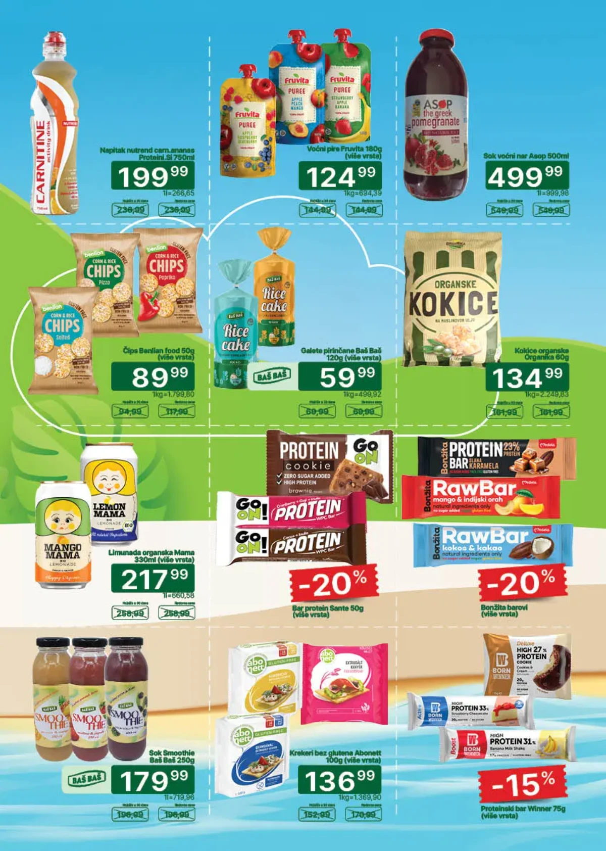 Proteinski barovi, smoothie napici i organski proizvodi na akciji
