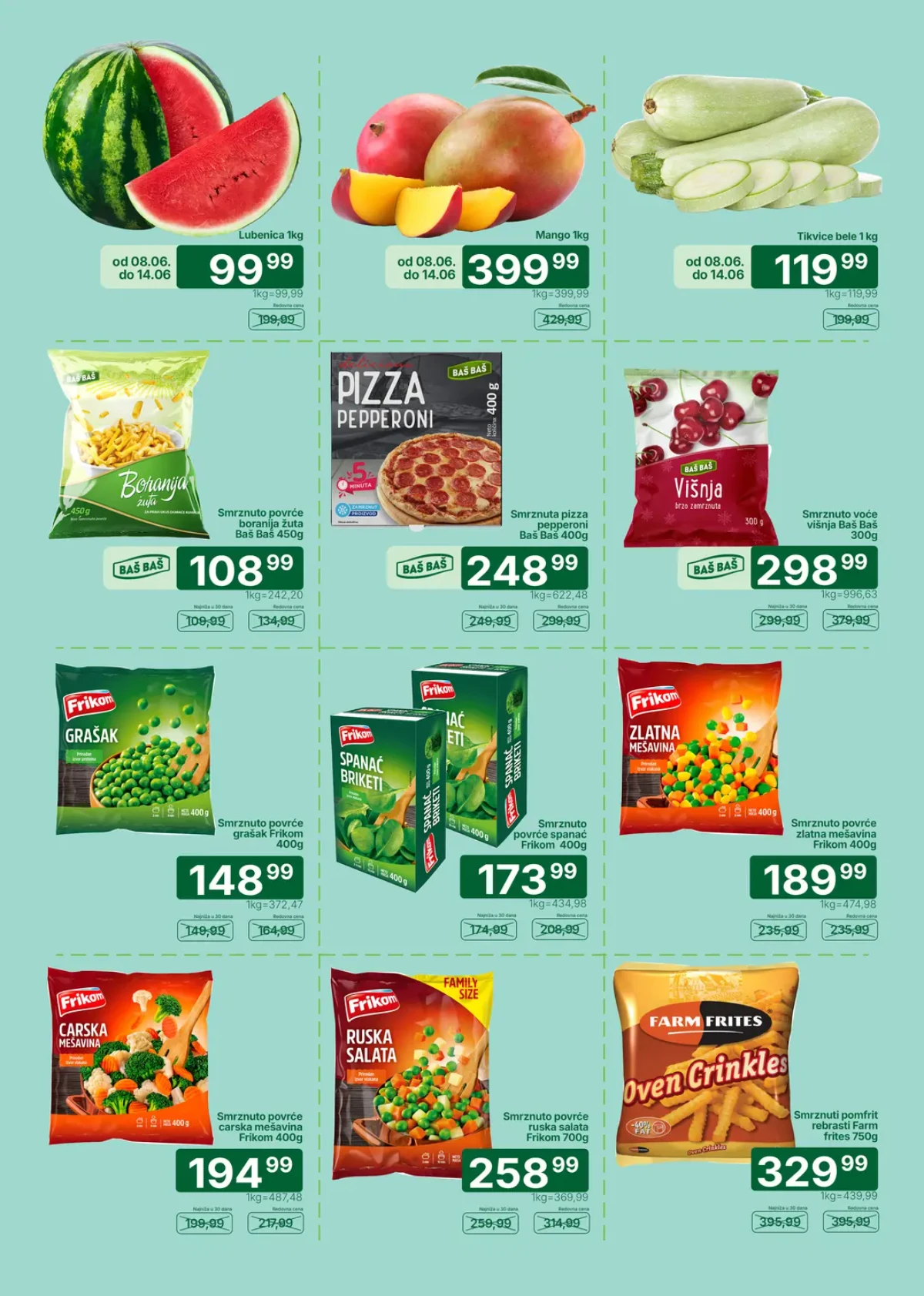 Univerexport akcija do 21.06.2026 – lubenica, mango, tikvice i zamrznuti program na sniženju