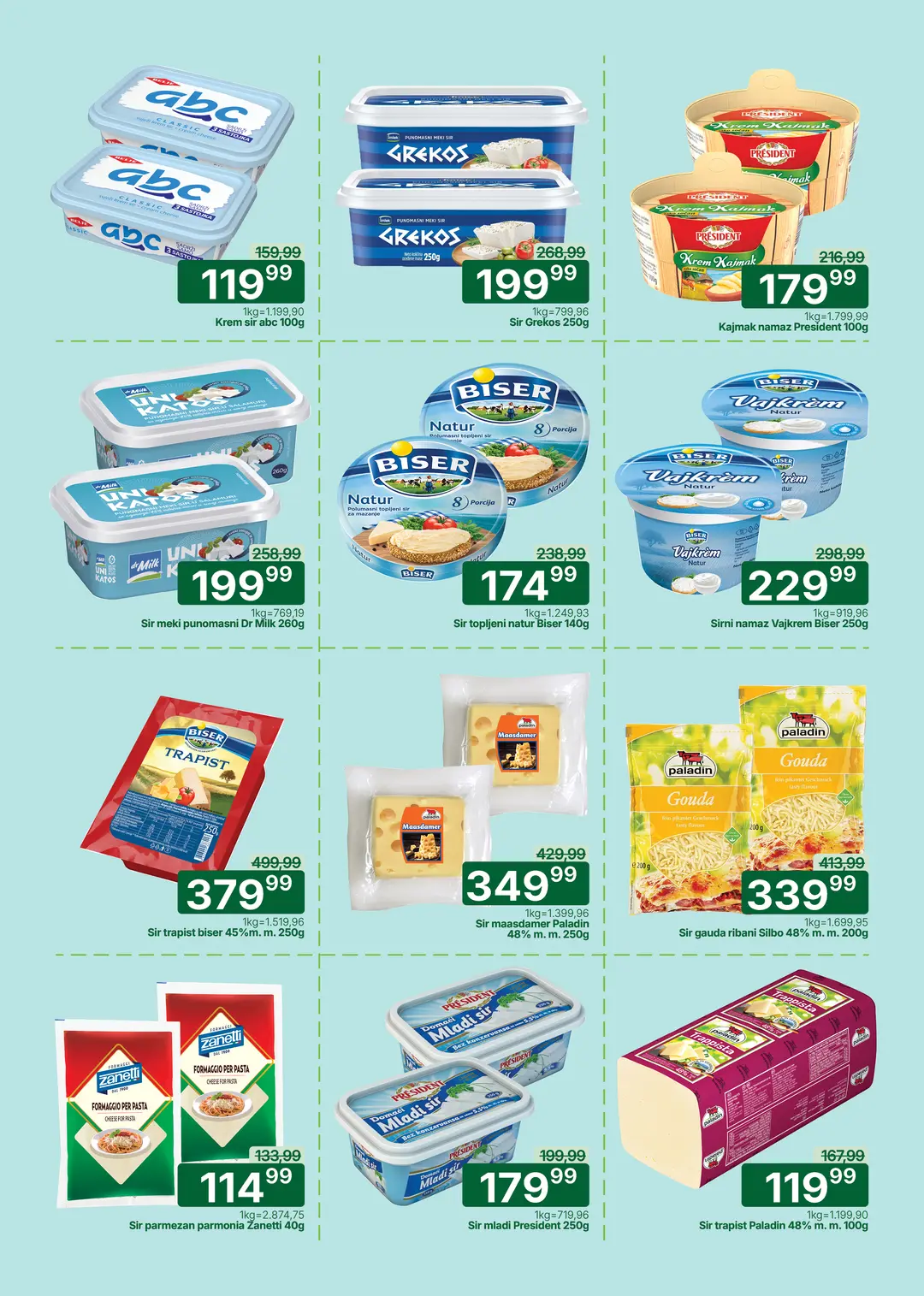 Univerexport katalog maj 2026 sirevi kajmak krem sir trapist parmezan i mladi sir po akcijskim cenama