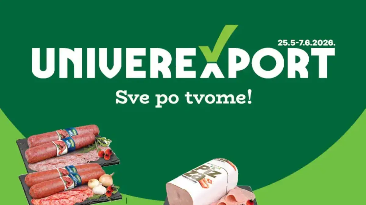 Univerexport katalog 25.05–07.06.2026 – velika akcija prehrane i kućnih proizvoda Univerexport katalog do 07.06.2026 – Jubilarna kafa, Bačka delikates, mlečni proizvodi i zamrznuti program na sniženju