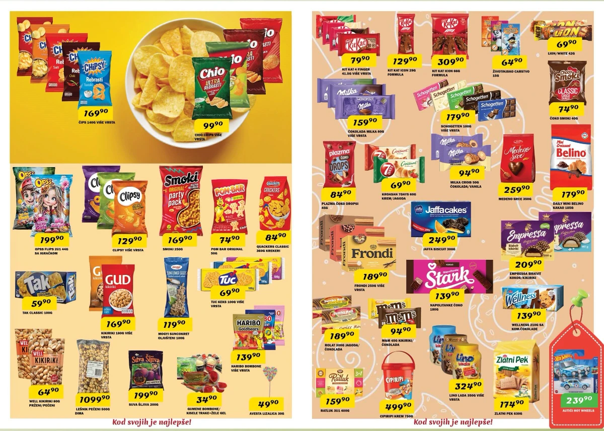 DIMA katalog sniženja – čips, grickalice, čokolade i slatkiši