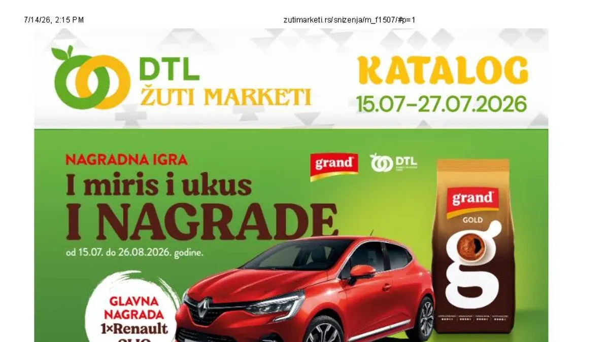 DTL Žuti Marketi katalog sa akcijskim cenama od 15.07. do 27.07.2026