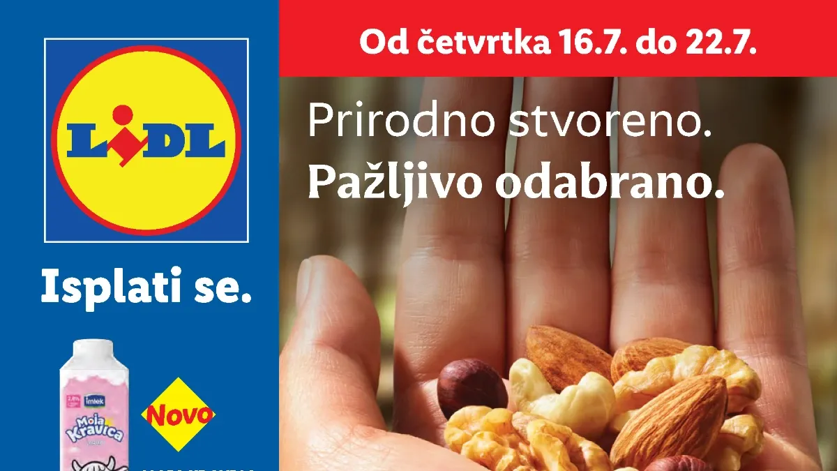 Lidl katalog od 16. do 22.07.2026. – Lidl Plus ponude, Lidlova pijaca i popusti do 57% na prehranu, voće, povrće i proizvode za domaćinstvo
