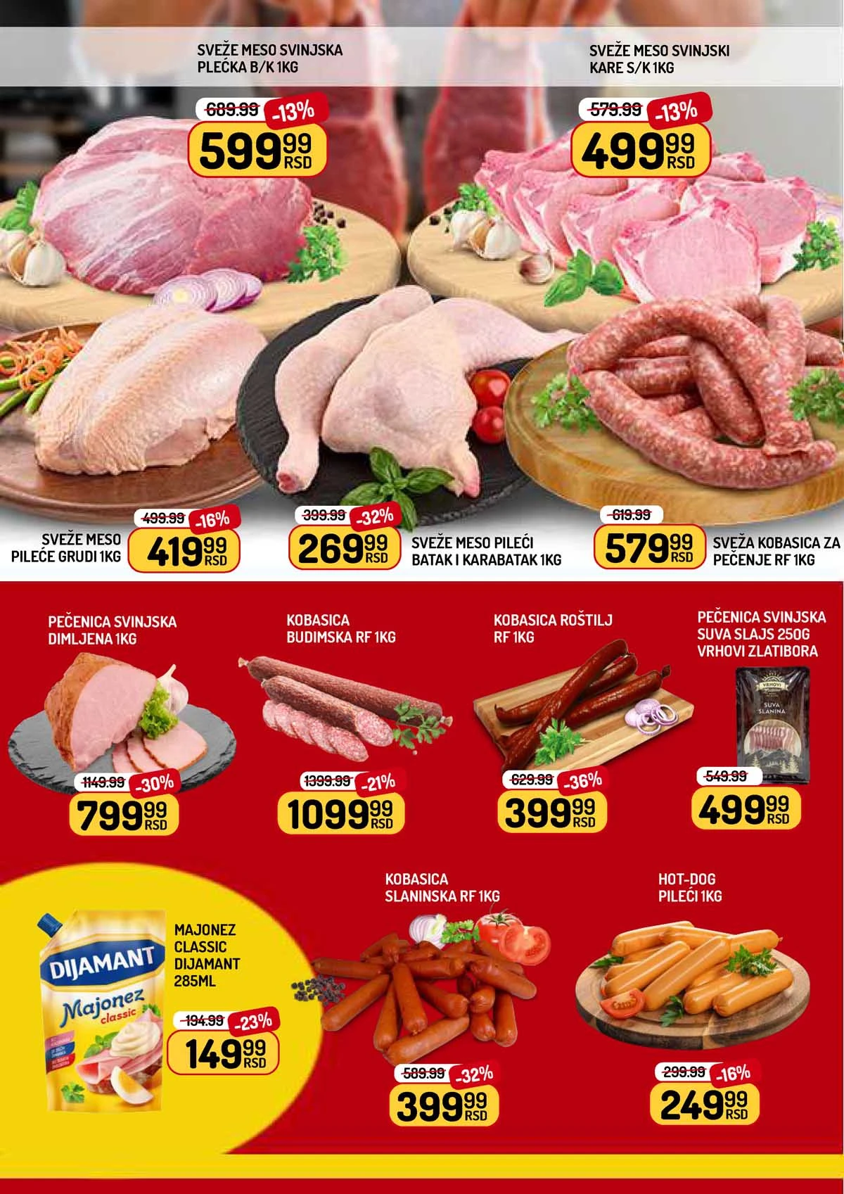 Aman nedeljna akcija katalog strana 2 – prehrambeni proizvodi i osnovne namirnice na sniženju do 26.03.2026