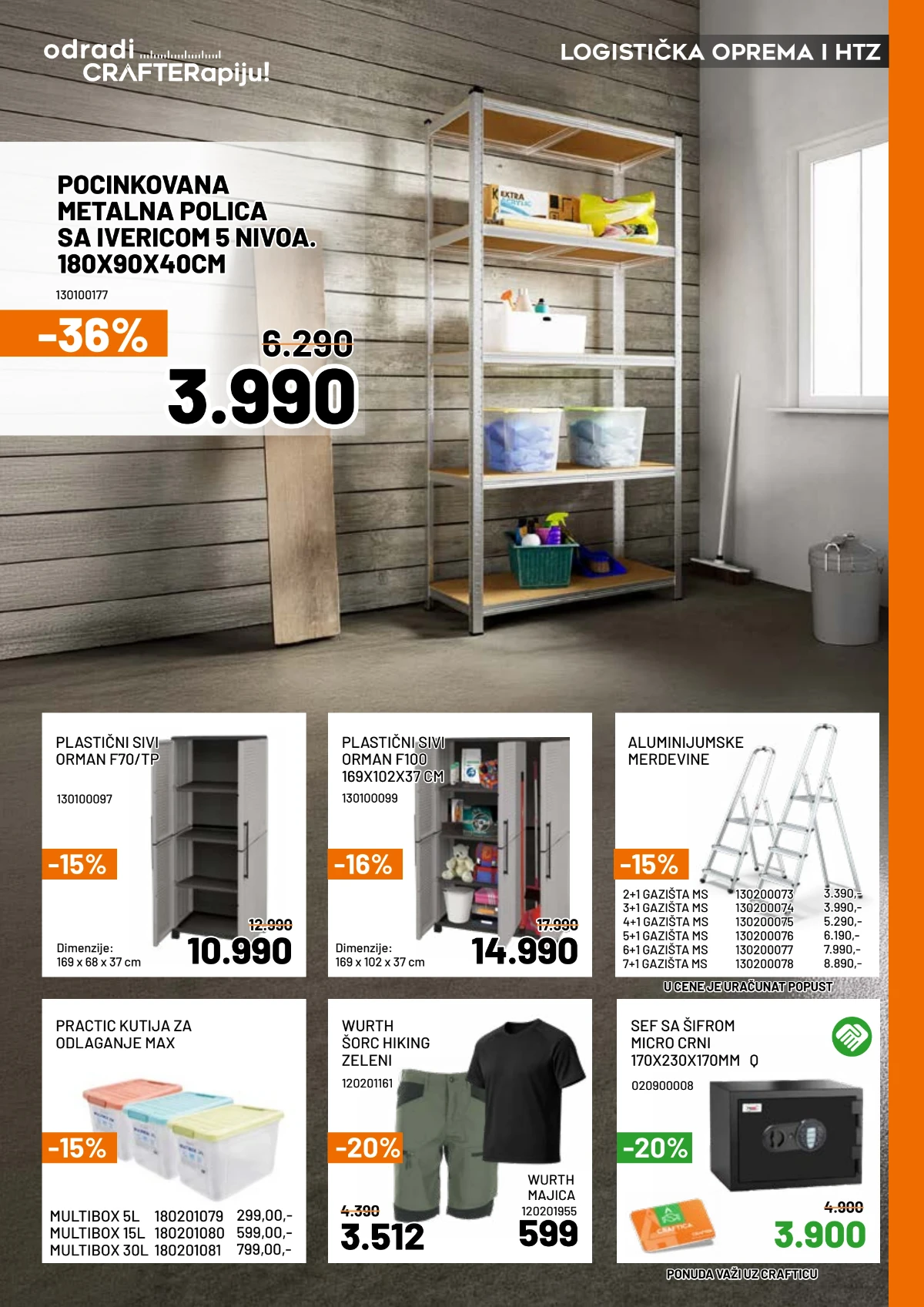 Crafter jun 2026 police ormari i oprema za radionice