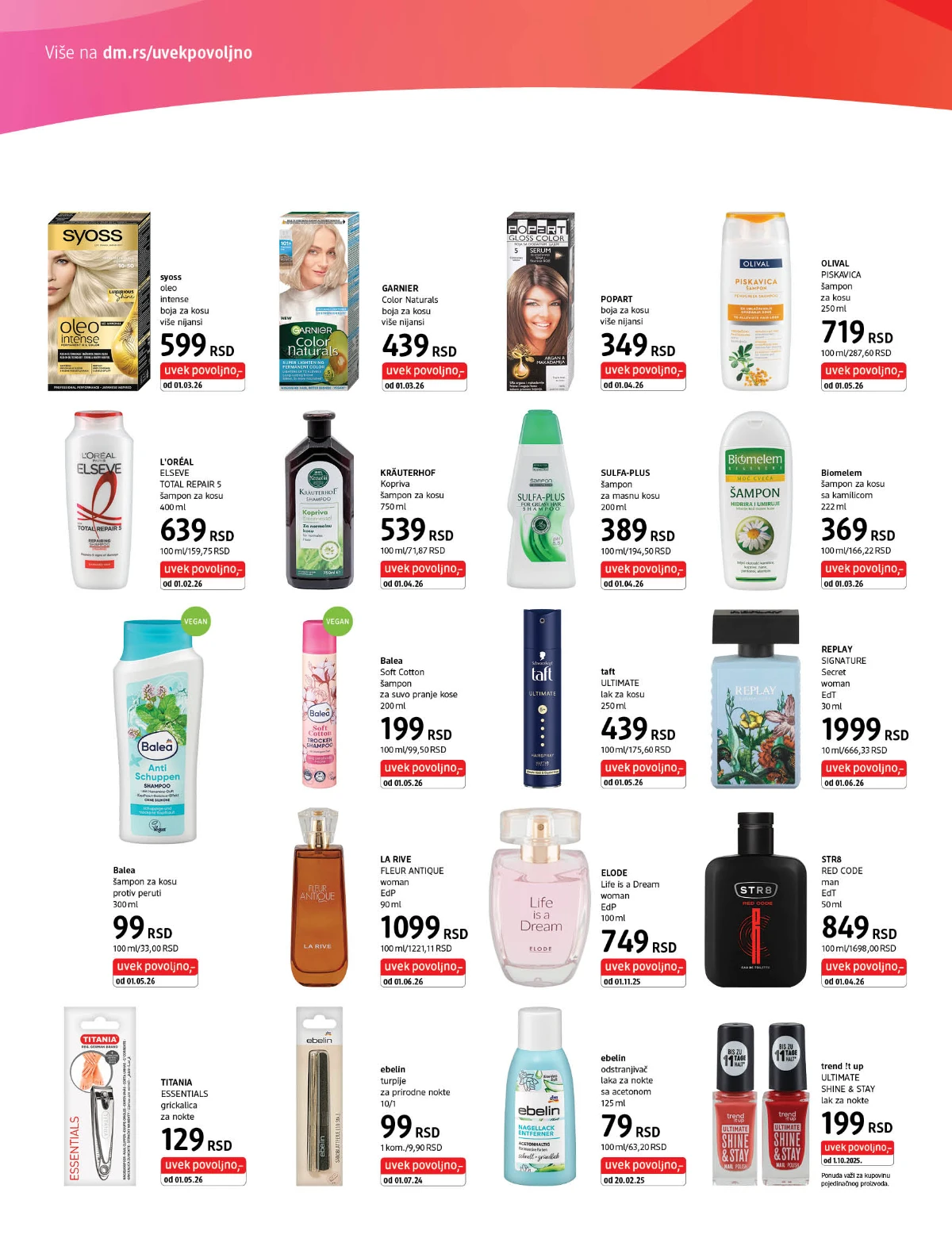 dm katalog strana 2 – farbe za kosu, šamponi, parfemi i kozmetika