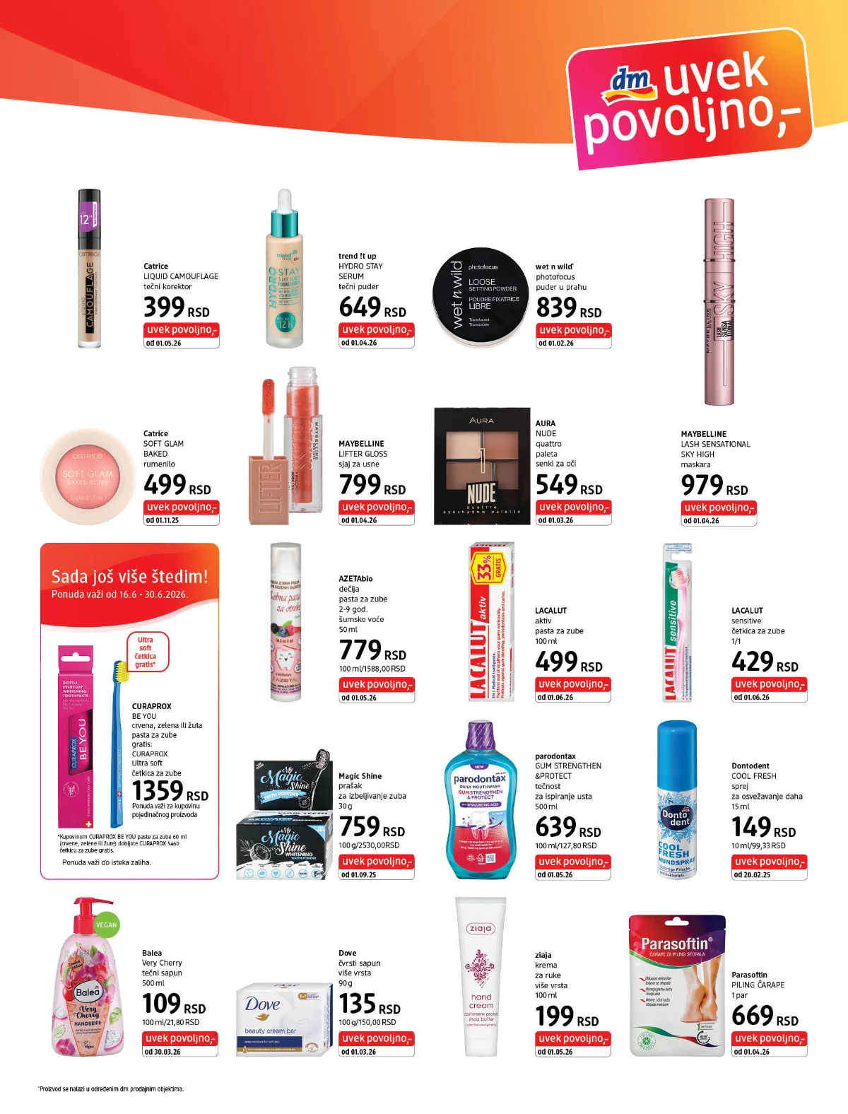 dm katalog strana 3 – šminka, oralna higijena i proizvodi za negu