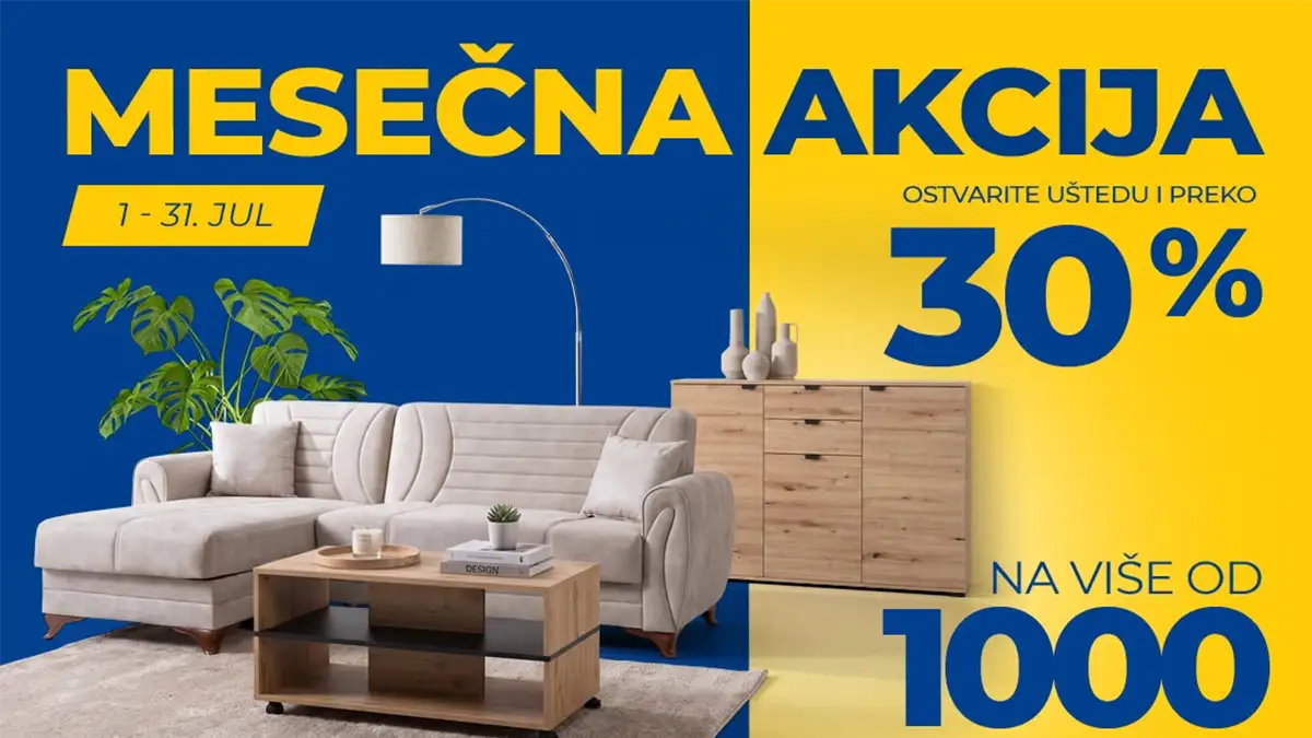 Forma Ideale mesečna akcija do 50% popusta na nameštaj, dušeke i belu tehniku do 31.07.2026.